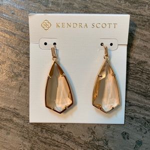 Kendra Scott clear peach & rose gold Carla earring
